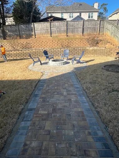 Paver walkway and fire pit project